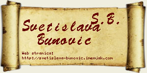 Svetislava Bunović vizit kartica